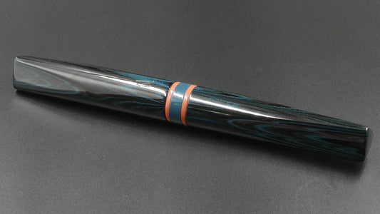Prospector - Medium - SEM Midnight Blue ripple and Cumberland orange ebonites - Jowo #6 nib