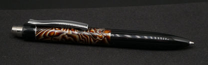 Preston Ballpoint - Vintage brown abalone celluloid and black acrylic