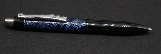 Preston Ballpoint - Vintage Blue Lizard celluloid and black acrylic