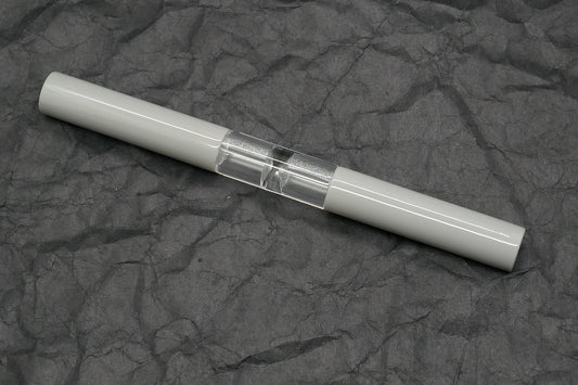 Eastman Palindrome -Small – Light Gray acrylic, clear barrel - 2 #6 nibs