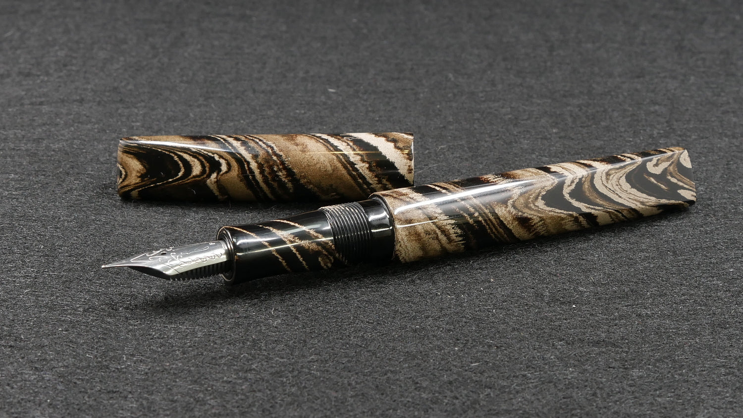 Prospector - Small - Nikko Coffee & Cream swirl ebonite - Jowo #6 nib