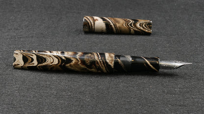 Prospector - Small - Nikko Coffee & Cream swirl ebonite - Jowo #6 nib