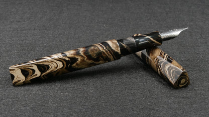Prospector - Small - Nikko Coffee & Cream swirl ebonite - Jowo #6 nib