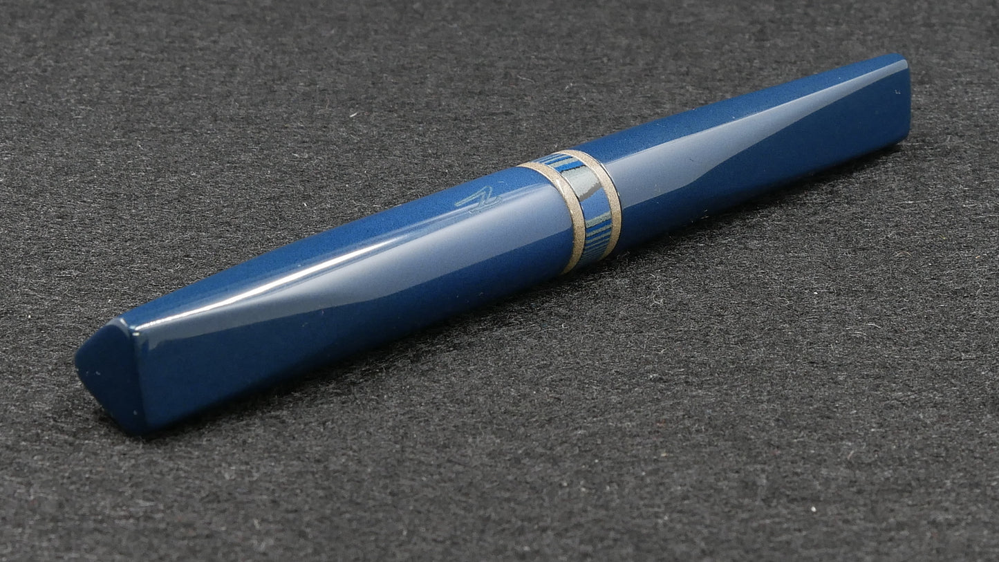 Prospector - Small - Nikko blue, beige, and lined blue/gray ebonite - Jowo #6 nib