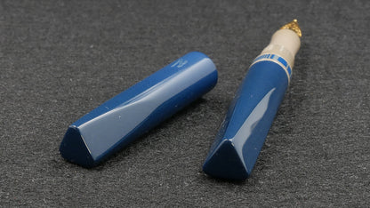 Prospector - Small - Nikko blue, beige, and lined blue/gray ebonite - Jowo #6 nib