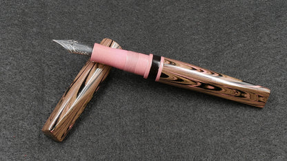 Prospector - Small - Nikko Pink ripple and solid pink ebonite - Jowo #6 nib