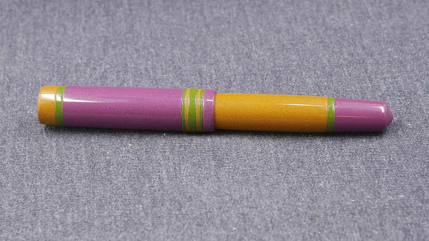 Knickerbocker - Medium - Nikko Purple, Amber, Matcha Green ebonite #6 nib
