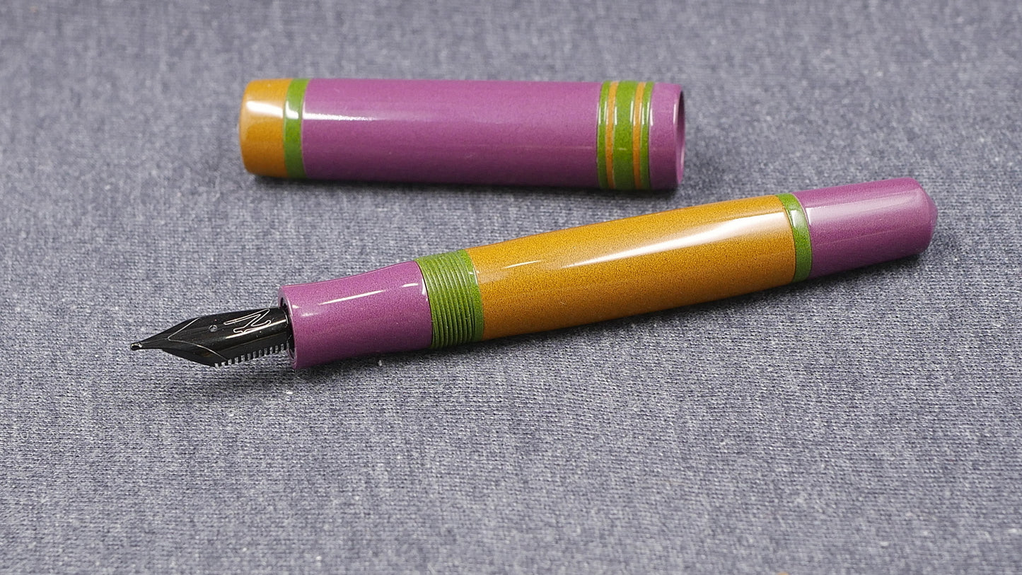 Knickerbocker - Medium - Nikko Purple, Amber, Matcha Green ebonite #6 nib