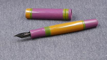 Knickerbocker - Medium - Nikko Purple, Amber, Matcha Green ebonite #6 nib