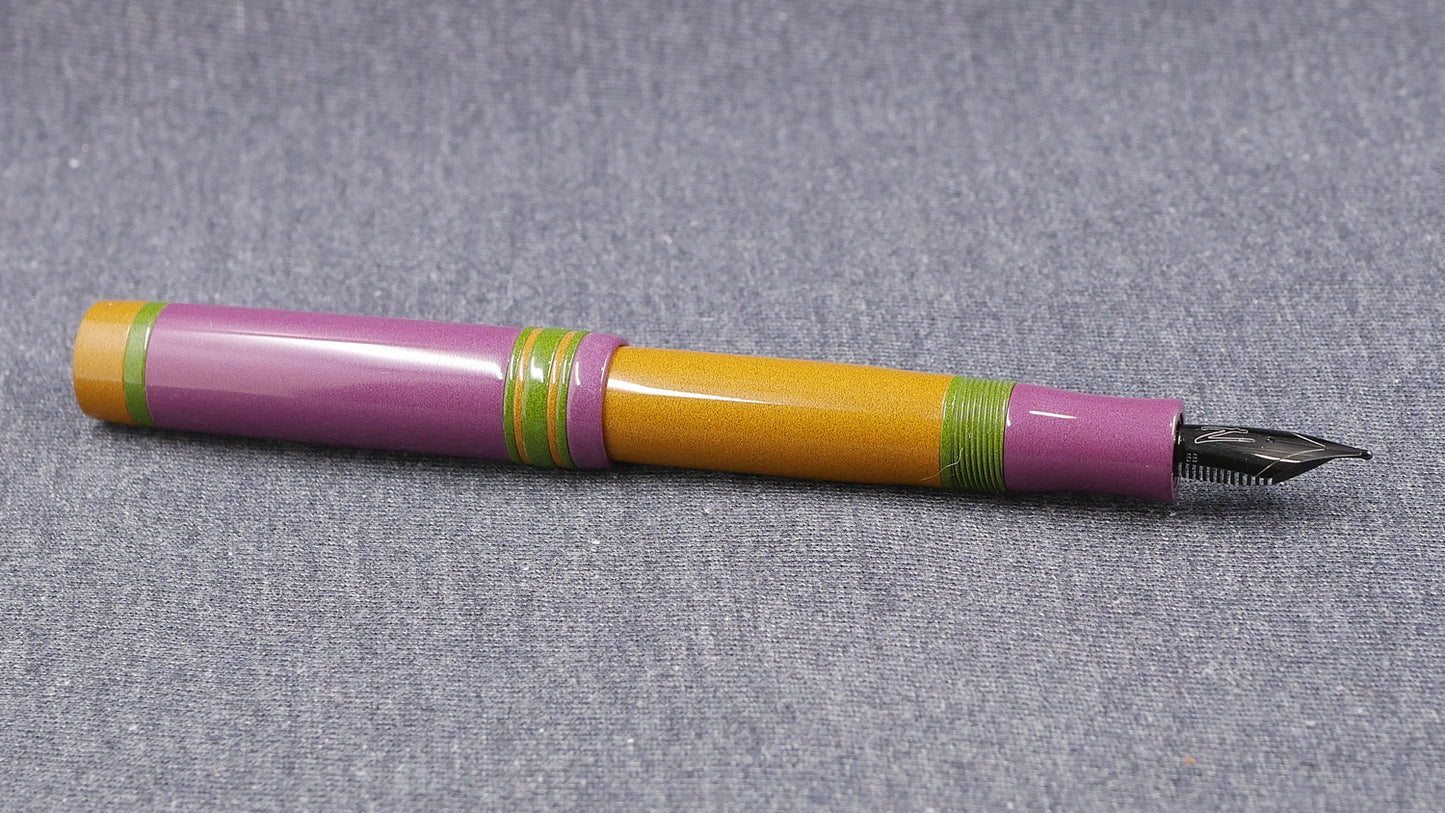 Knickerbocker - Medium - Nikko Purple, Amber, Matcha Green ebonite #6 nib
