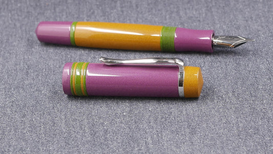 Knickerbocker - Medium - Nikko Purple, Amber, Matcha Green ebonite #6 nib
