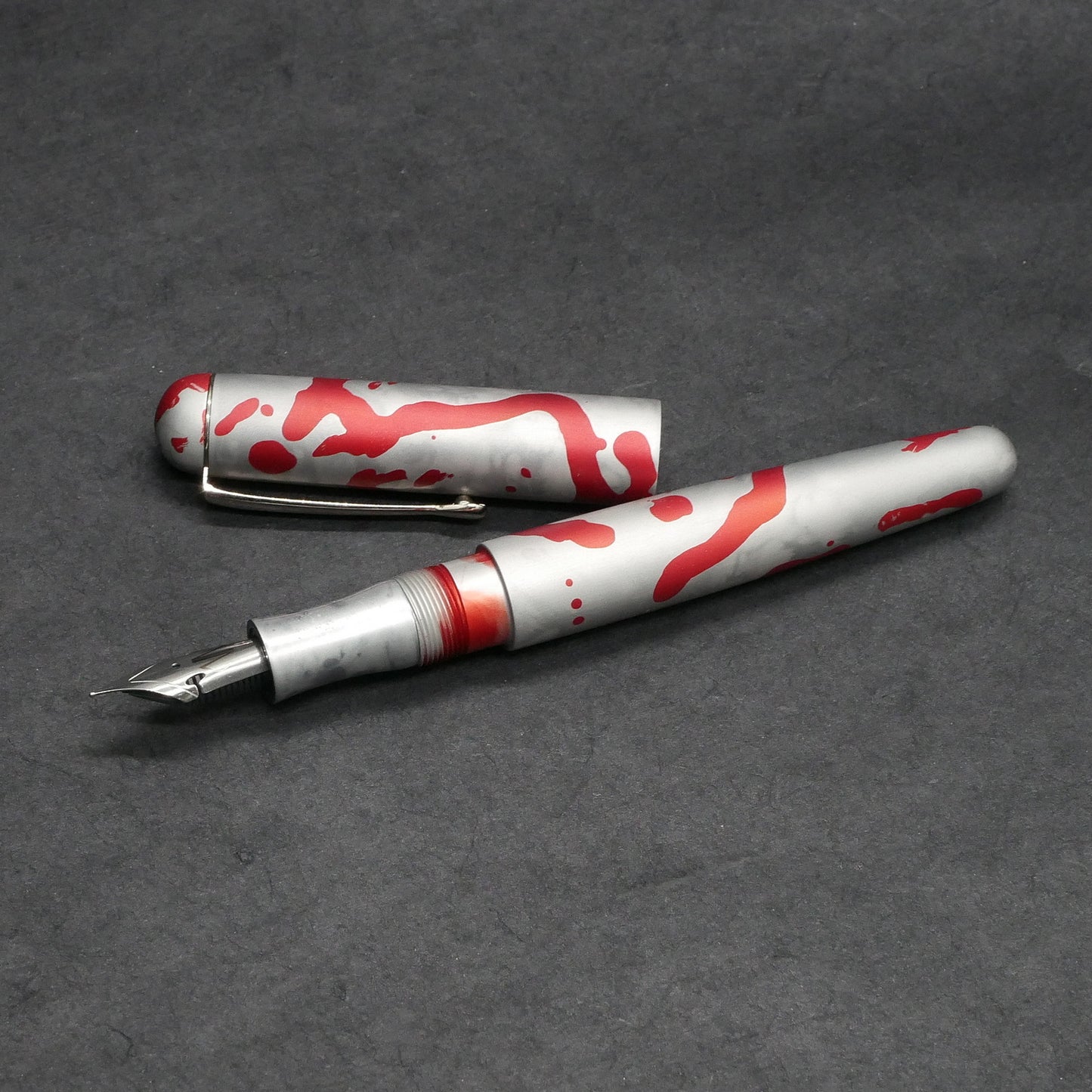 Majestic - Small - Ashley Anodized Aluminum Red over Silver - clip - #6 nib