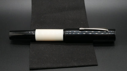 Orville - oversize - Black and ivory acrylic, doublet - clip - #6 nib