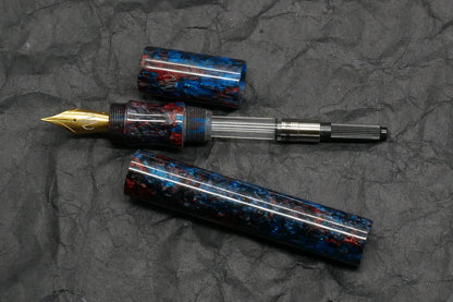 Hale - Oversize – Carolina Pen Co Red & Blue resin - Jowo #6 nib