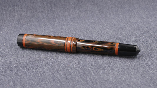 Knickerbocker - Medium - Nikko orange ripple ebonite - #6 nib