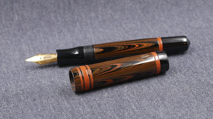 Knickerbocker - Medium - Nikko orange ripple ebonite - #6 nib