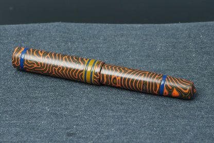 Knickerbocker - Large - Crazy Fiber Orange n Blue, Nikko Dark Blue and Amber ebonite