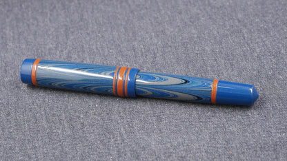 Knickerbocker - Medium - Nikko Blue Gray ripple and orange ebonite - #6 nib