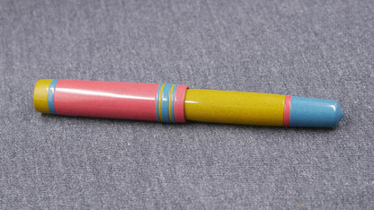 Knickerbocker - Medium - Nikko Cherry, Yellow, Light Blue ebonites - #6 nib