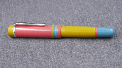 Knickerbocker - Medium - Nikko Cherry, Yellow, Light Blue ebonites - #6 nib