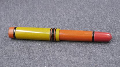 Knickerbocker - Medium - Nikko Red, Yellow, Orange, black ebonites - #6 nib