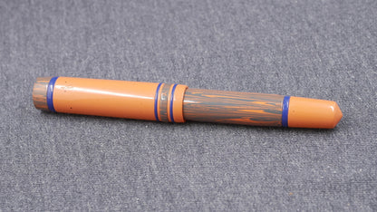 Knickerbocker - Medium - NYH Blue Orange ripple and Pale Orange ebonites - #6 nib