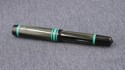 Knickerbocker - Medium - NYH Teal ripple and teal ebonites - #6 nib