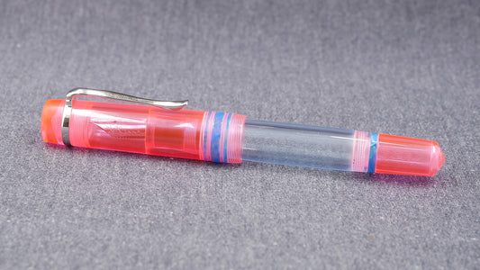 Knickerbocker - Medium - Clear Pink and Blue acrylics - polished clear internals - Jowo #6 nib