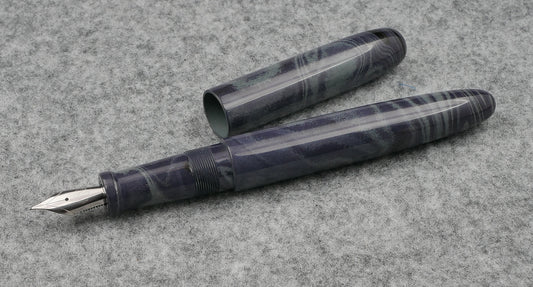 Majestic - Large - Nikko purple gray marble ebonite - Jowo #6 nib