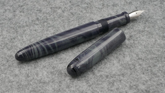 Majestic - Large - Nikko purple gray marble ebonite - Jowo #6 nib