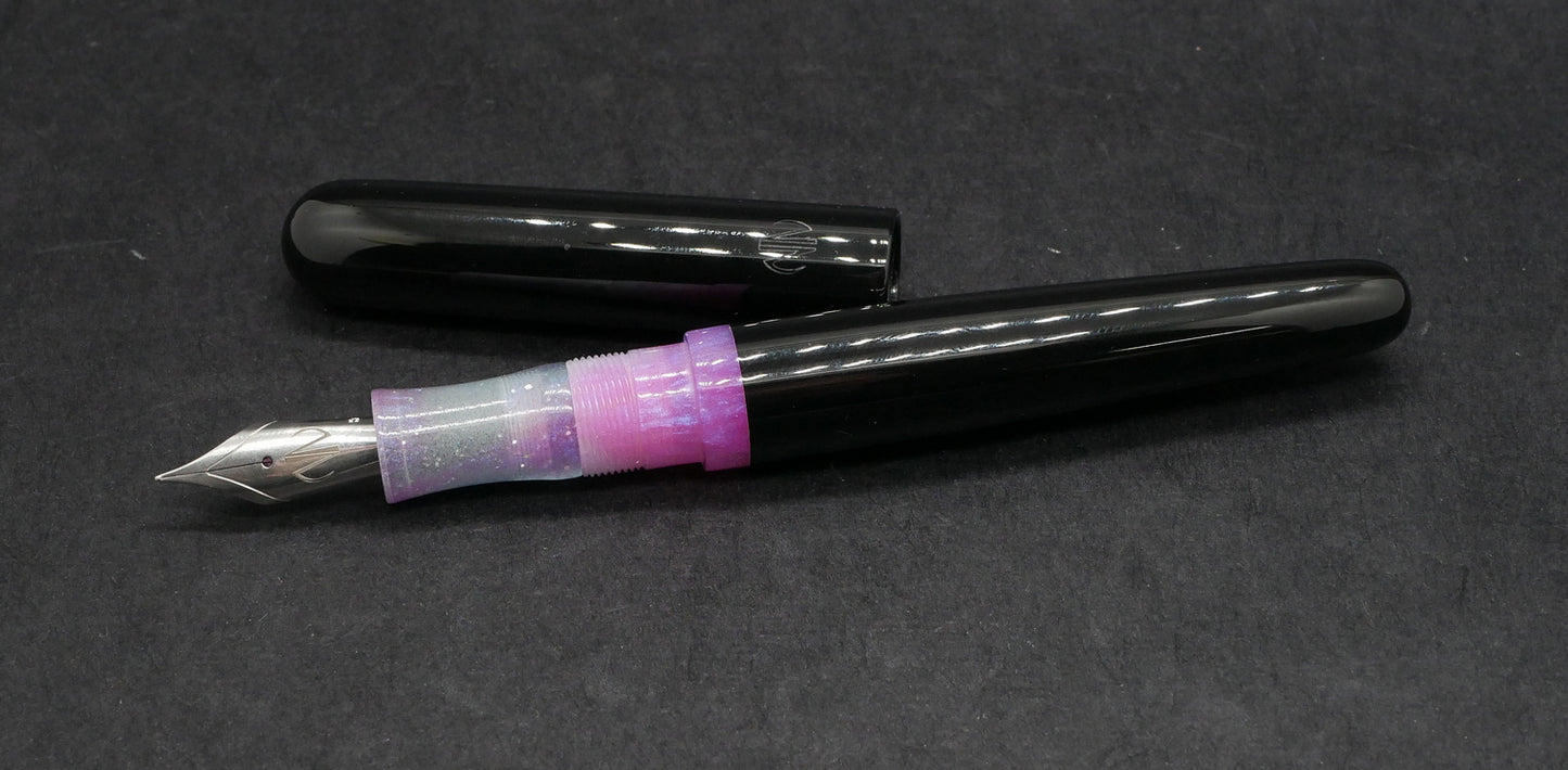 Majestic -Small – Black acrylic and D Squared Glowstix resin- #6 nib