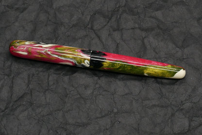 Majestic - Small - Carolina Pen Co Ivory Roses resin - feb21-2 - #6 nib