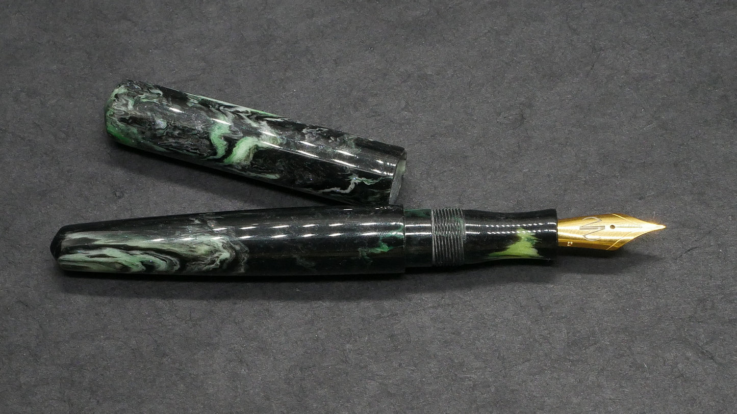 Moody - Small – Dark Green/Black resin - #6 nib