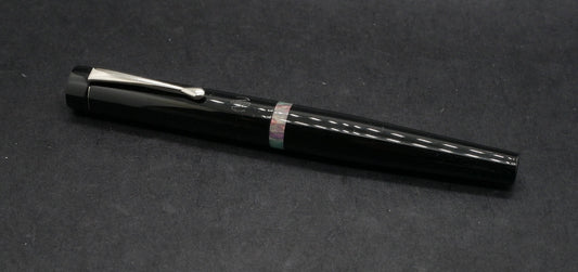 Moody -Small – Solid black and D squared Tropical fruit resin - #6 nib - clip