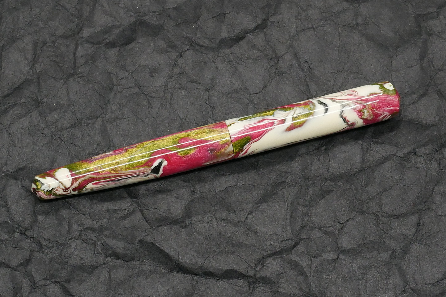 Moody - Small – Carolina Pen Co Ivory Roses resin - Feb21-1 - #6 nib