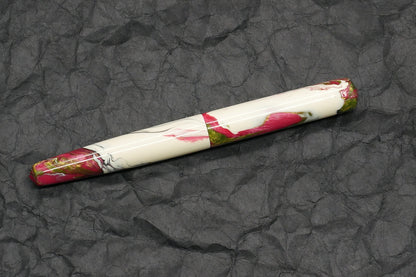 Moody - Small – Carolina Pen Co Ivory Roses resin - Feb21-2 - #6 nib