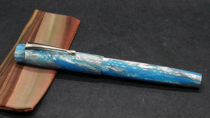 Orville - small - Motor City Pen Co Sterling Blue resin - clip - #6 nib