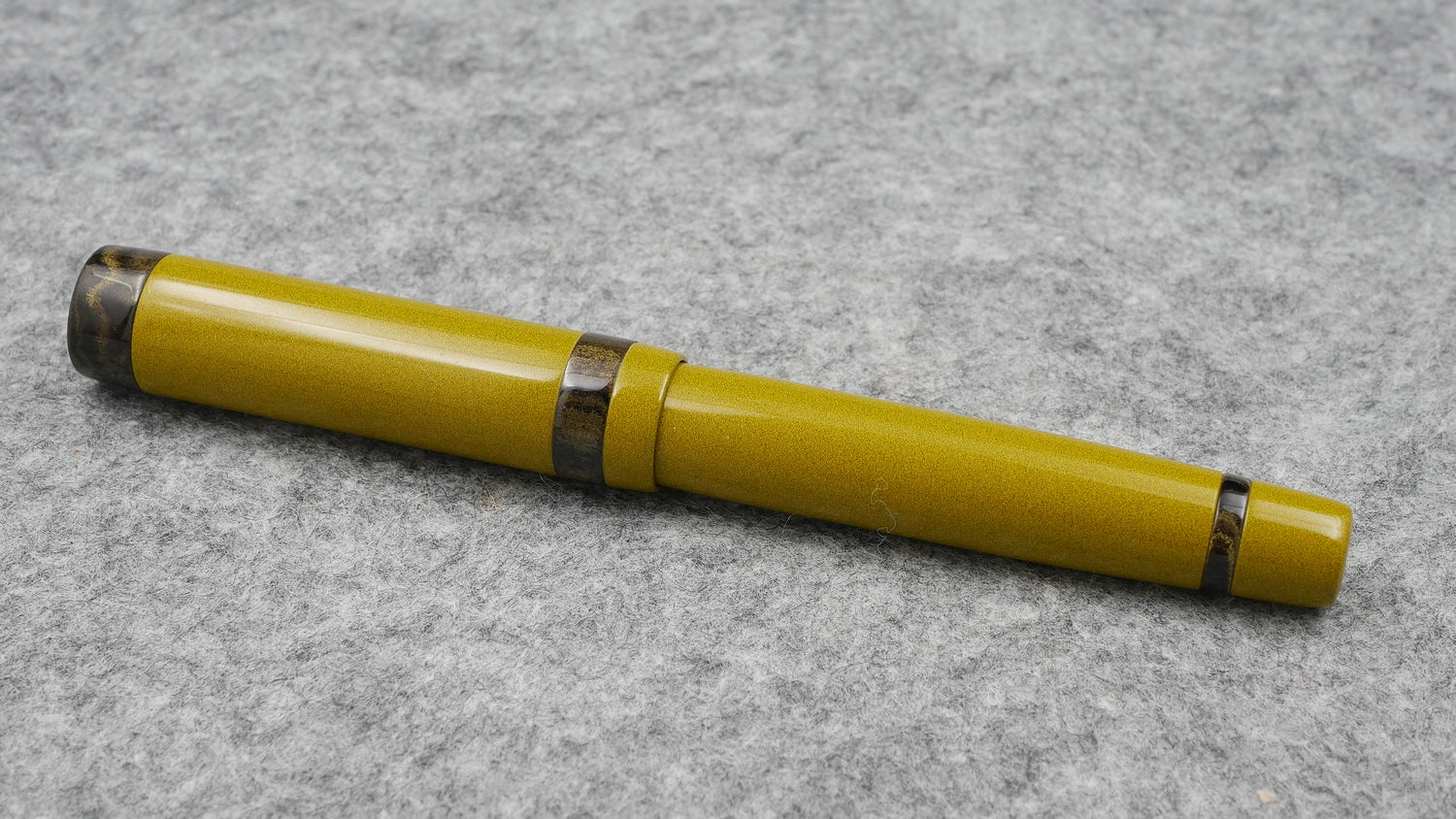 Orville - Medium - Nikko Yellow and SEM Yellow Marble ebonite - optional clip - Jowo #6 nib