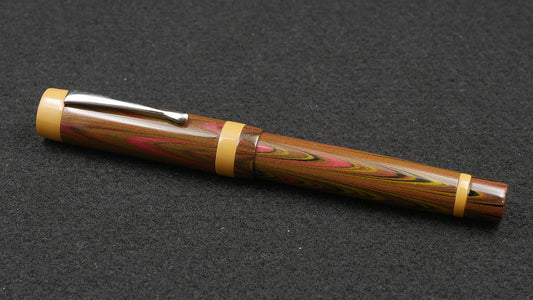 Orville - Medium - Nikko Autumn and SEM honey ebonite - clip - Jowo #6 nib