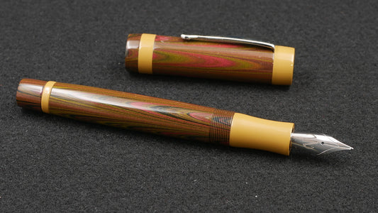 Orville - Medium - Nikko Autumn and SEM honey ebonite - clip - Jowo #6 nib