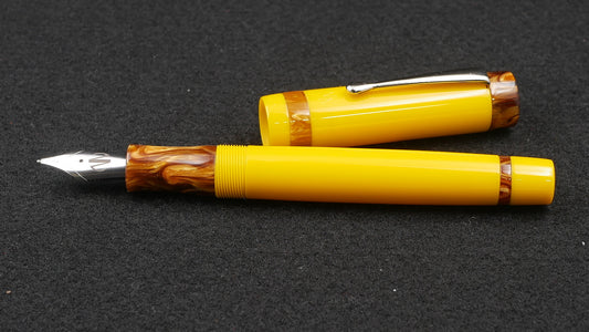 Orville - Medium - Corrl Creations Yellow & Tortoise resin - clip - Jowo #6 nib