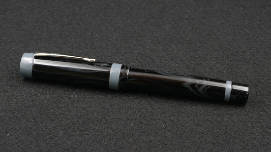 Orville - Medium - SEM Dark Gray and Nikko Gray ebonite - clip - Jowo #6 nib