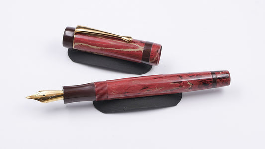 Orville - Small - SEM Vesuvius and Nikko dark brown ebonites, clip, Jowo #6 nib