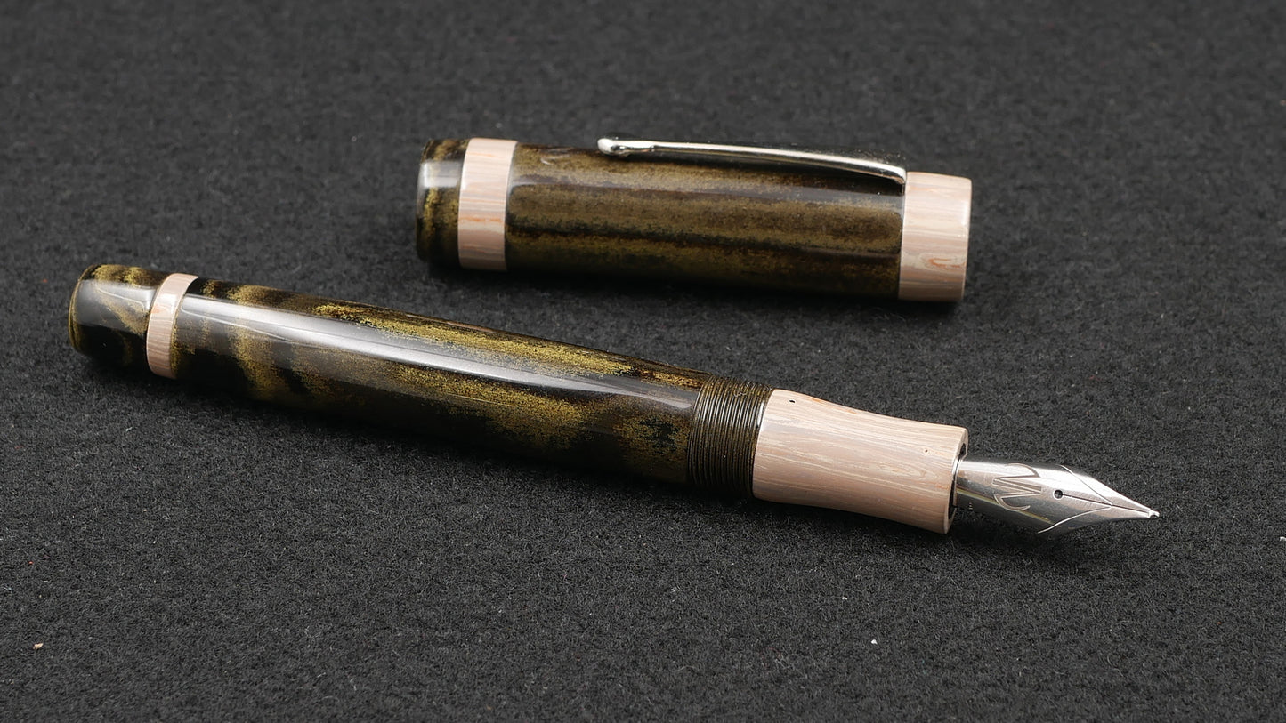 Orville - Medium - SEM Yellow marble & NYH Apple Cake ebonite - clip - Jowo #6 nib
