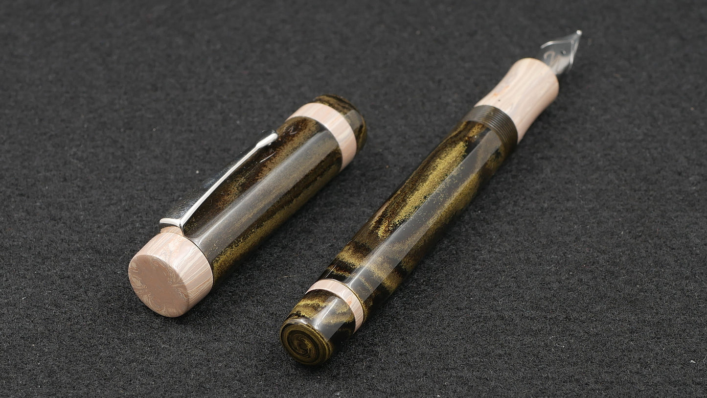 Orville - Medium - SEM Yellow marble & NYH Apple Cake ebonite - clip - Jowo #6 nib