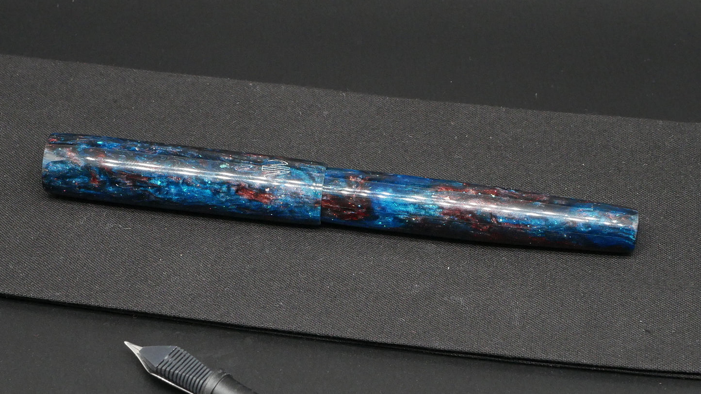 Orville - small - Carolina Pen Co. Blue & Red resin - #6 nib 3