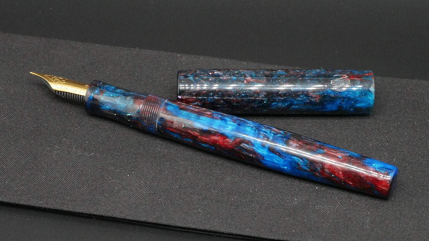 Orville - small - Brooks Blue & Red resin - #6 nib 1