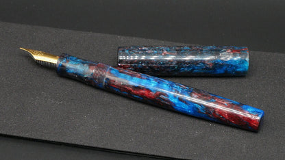 Orville - small - Brooks Blue & Red resin - #6 nib 1