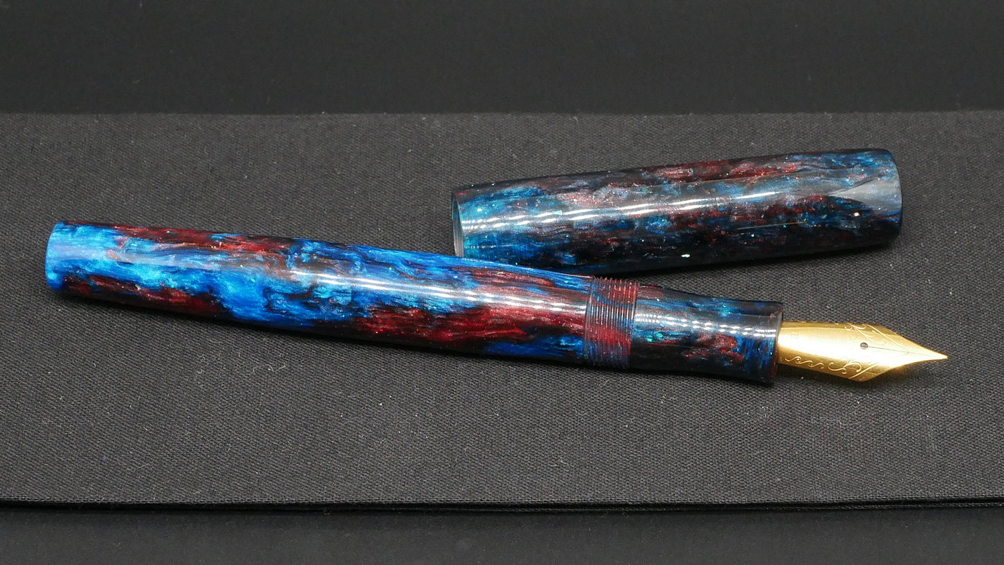 Orville - small - Brooks Blue & Red resin - #6 nib 1