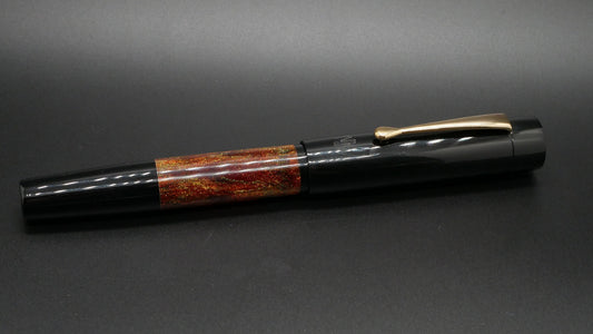 Orville - medium - Black acrylic & Brooks Japanese Autumn, doublet - clip - Jowo #6 nib